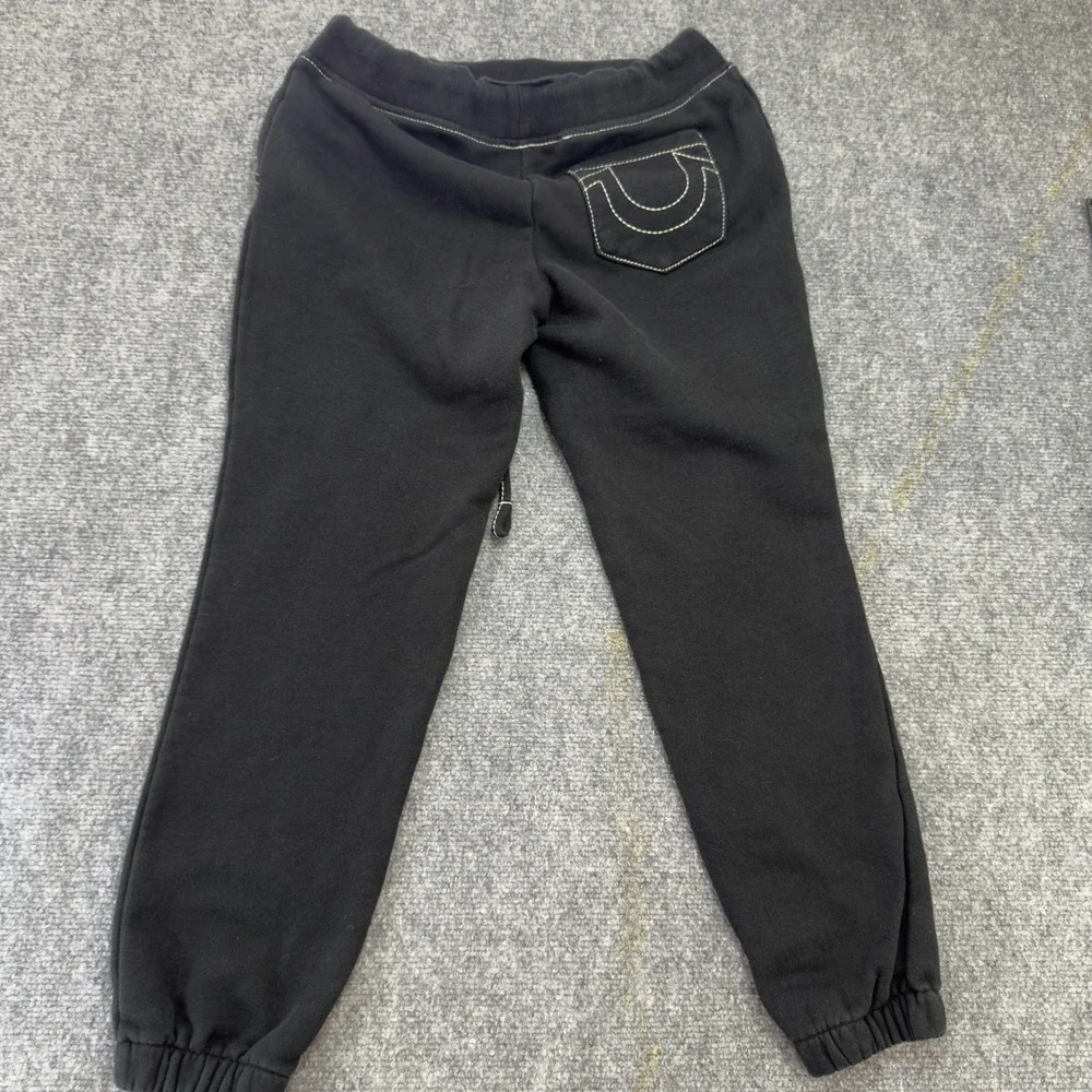 True Religion Contrast Stitch Horseshoe Logo Joggers Black Size S